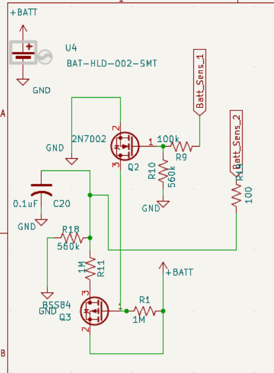 Battery sensing path